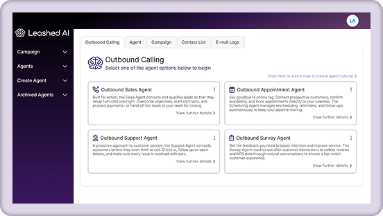 screen shot of Leashed AI client portal